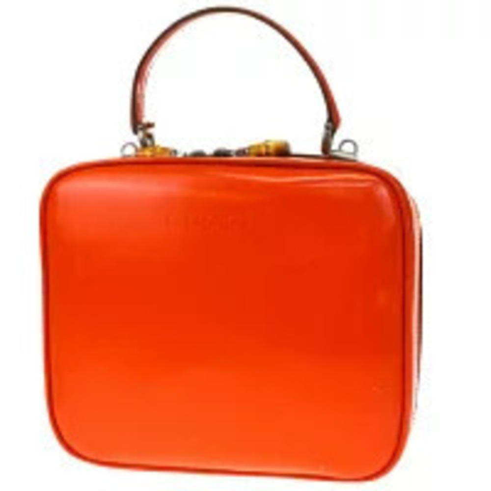 Gucci Bamboo Handbag Orange Leather